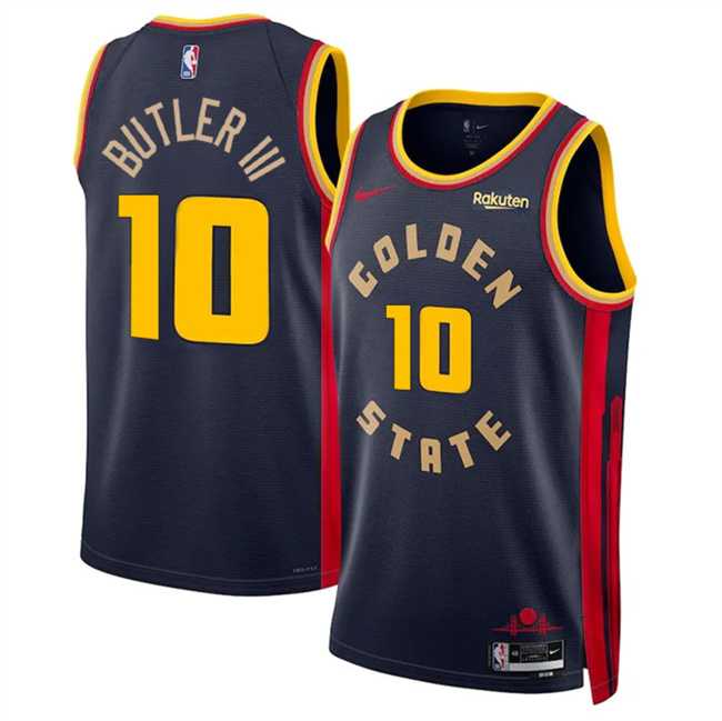 Mens Golden State Warriors #10 Jimmy Bulter III Navy 2025 City Edition Stitched Jersey Dzhi